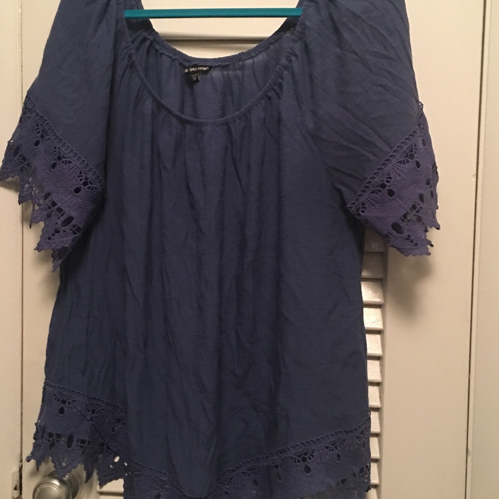 Chambray crocheted top